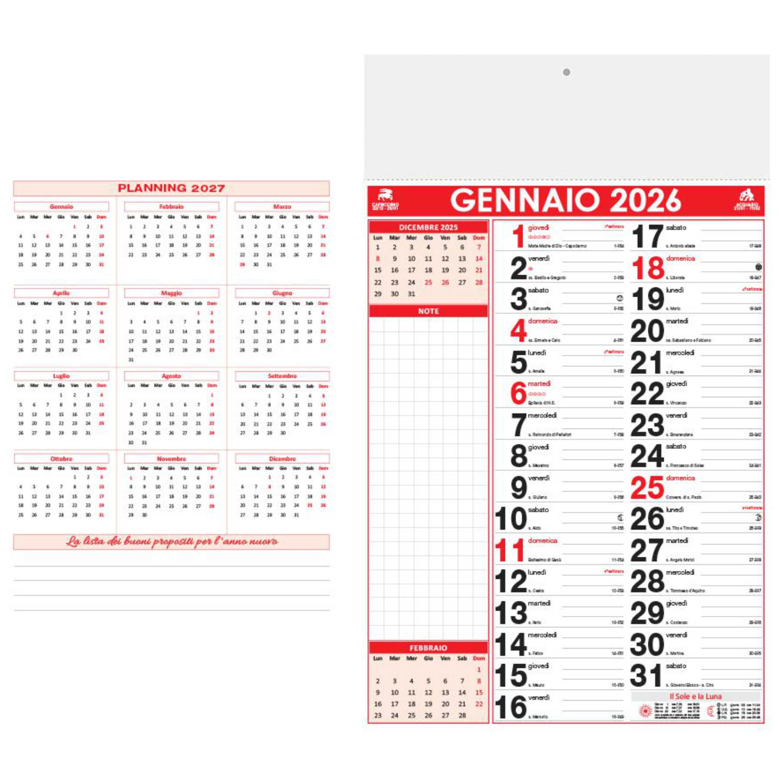CALENDARIO ''OLANDESE NOTES''