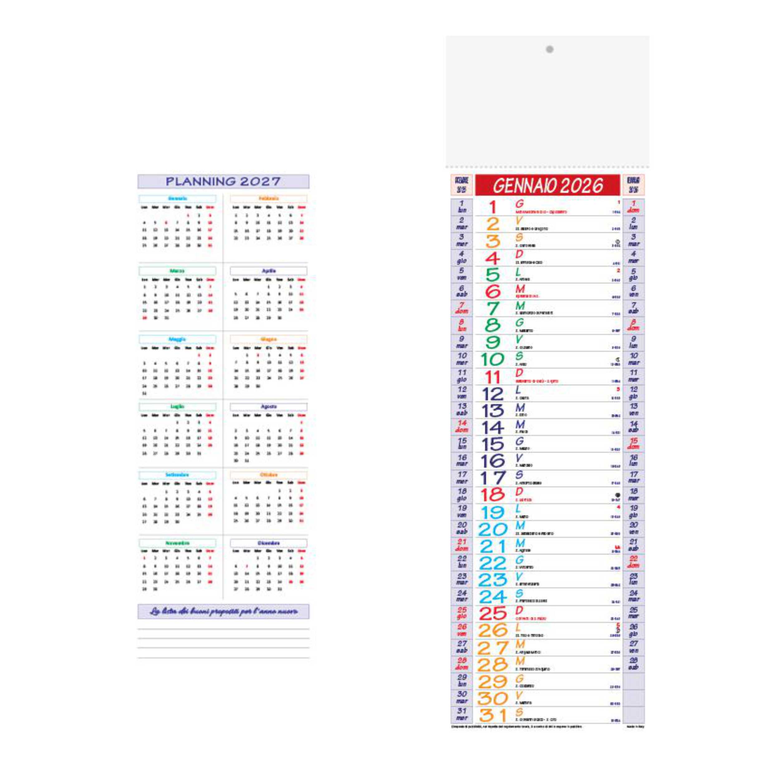 CALENDARIO ''SILHOUETTE MULTICOLOR''