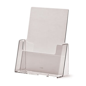 PORTABROCHURE IN PLEX DA BANCO 15X21 cm VERTICALE