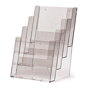 PORTABROCHURE IN PLEX DA BANCO 4 FORMATI 15X21 cm