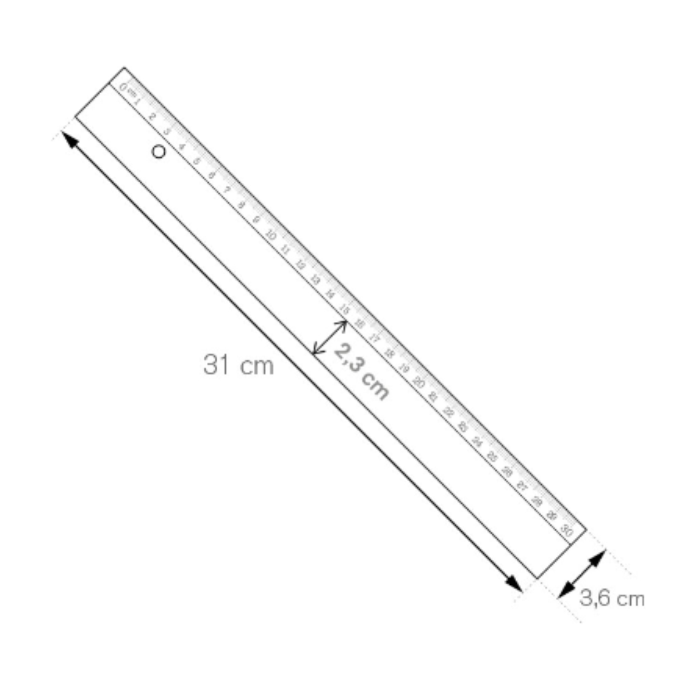 RIGHELLO WOODY 31X3,6cm - immagine 2