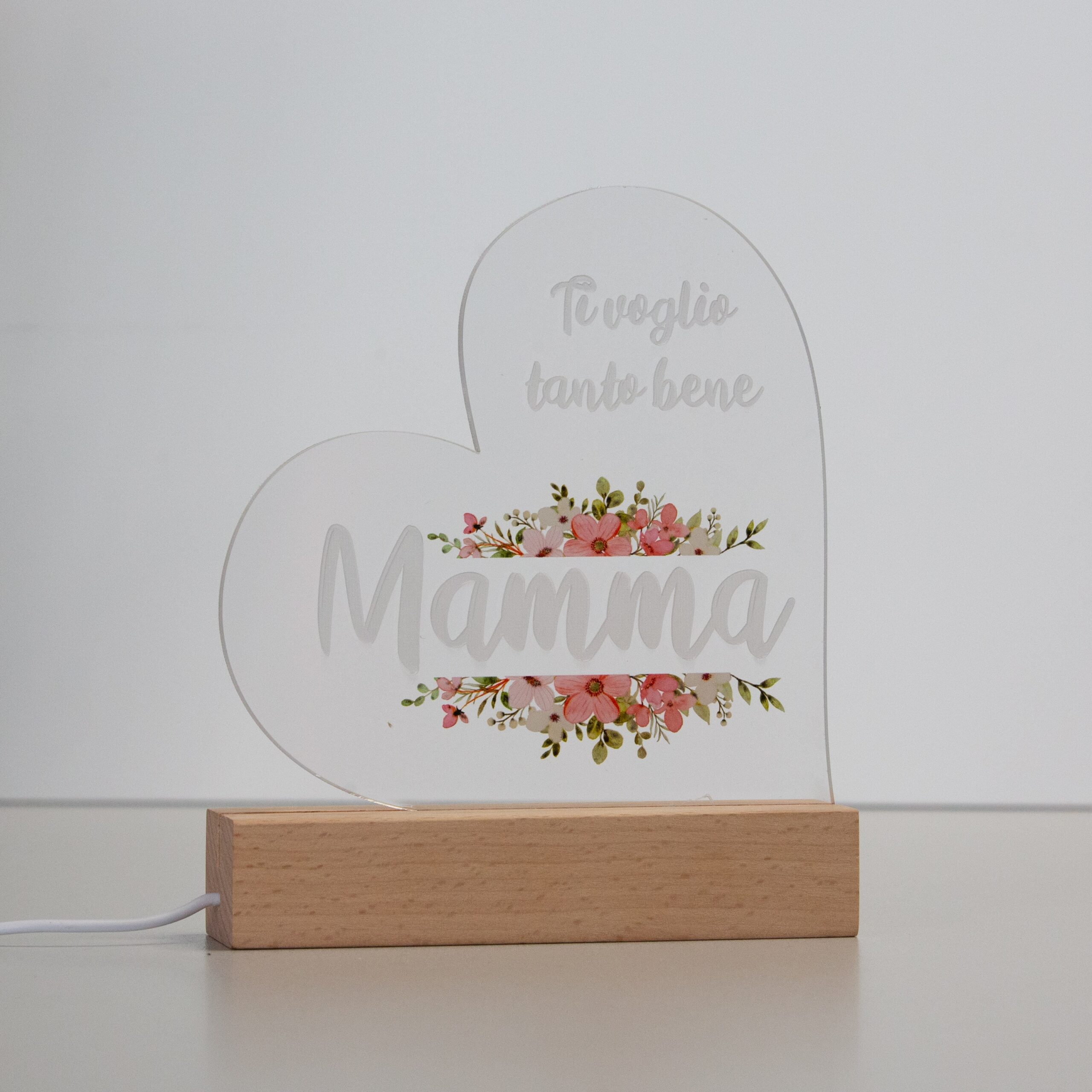 Lampada da Tavolo in Plexiglass - Cuore - immagine 2