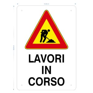 CARTELLO IN ALLUMINIO LAVORI IN CORSO